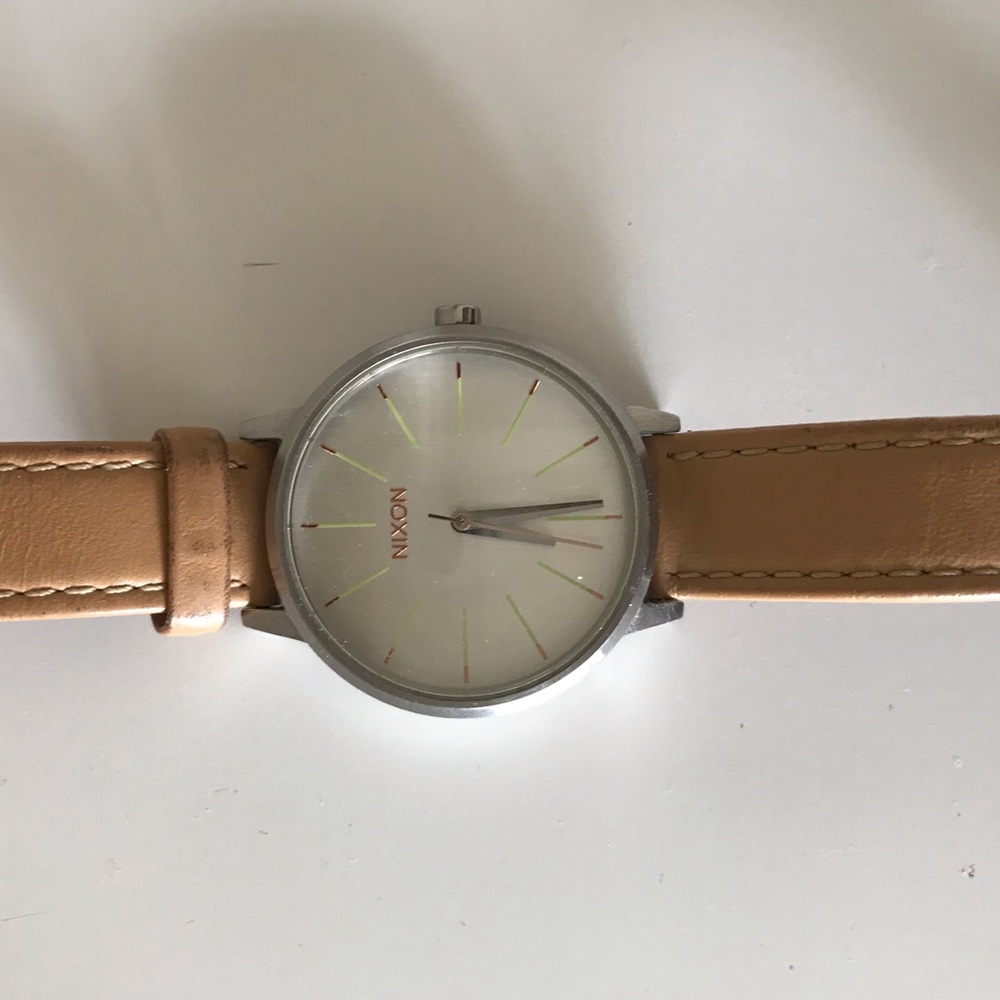 Nixon leather band watch